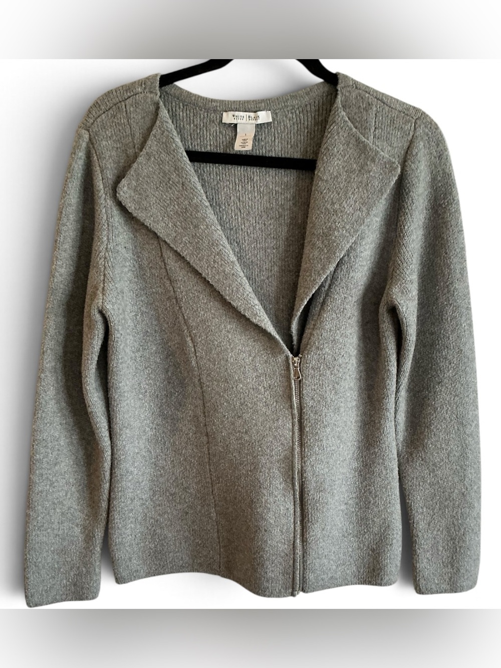 Women’s White House Black Market Light Gray Zip-up Sweater Size Large